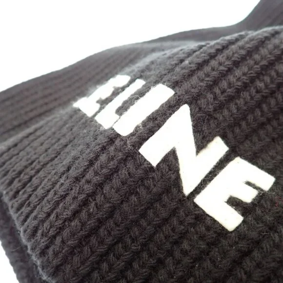 Celine Knit Scarf Wool Black - Picture 10 of 11